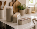 JQ voordeelset 3 Stuks beige - Ontbijtkoek, beschuit en cracker bewaardoos