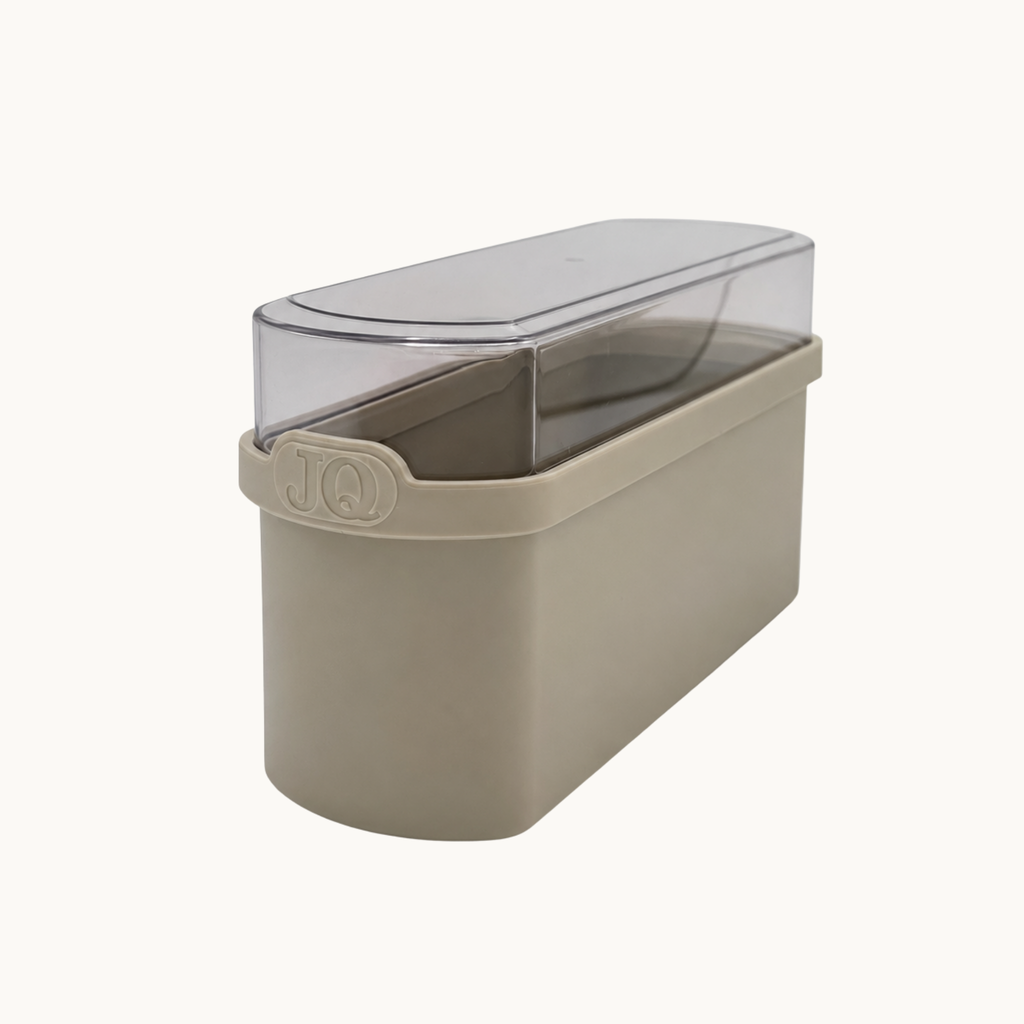 Cracker bewaardoos beige met donkere deksel