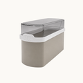 Cracker bewaardoos beige/wit met donkere deksel