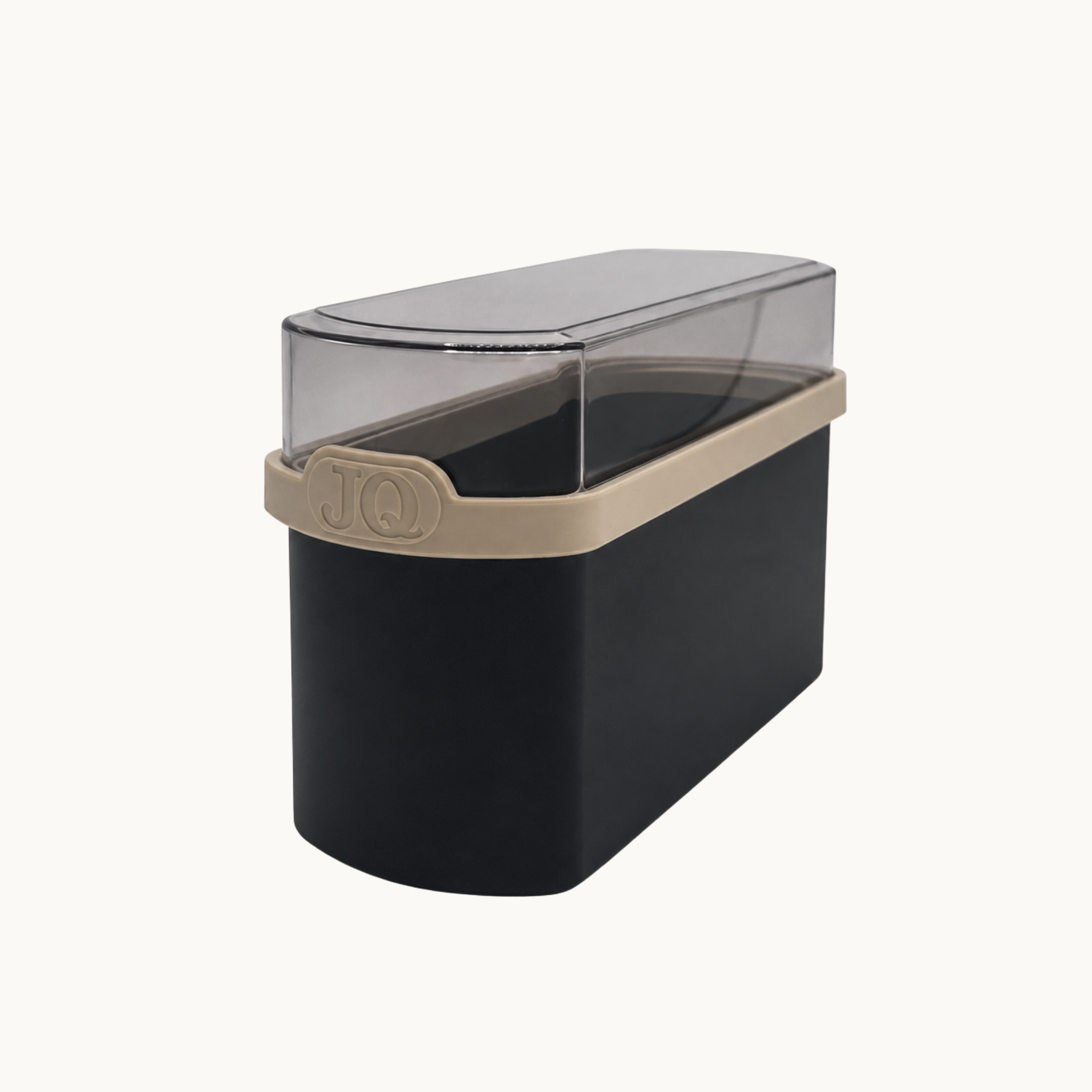 Cracker bewaardoos zwart/beige met donkere deksel