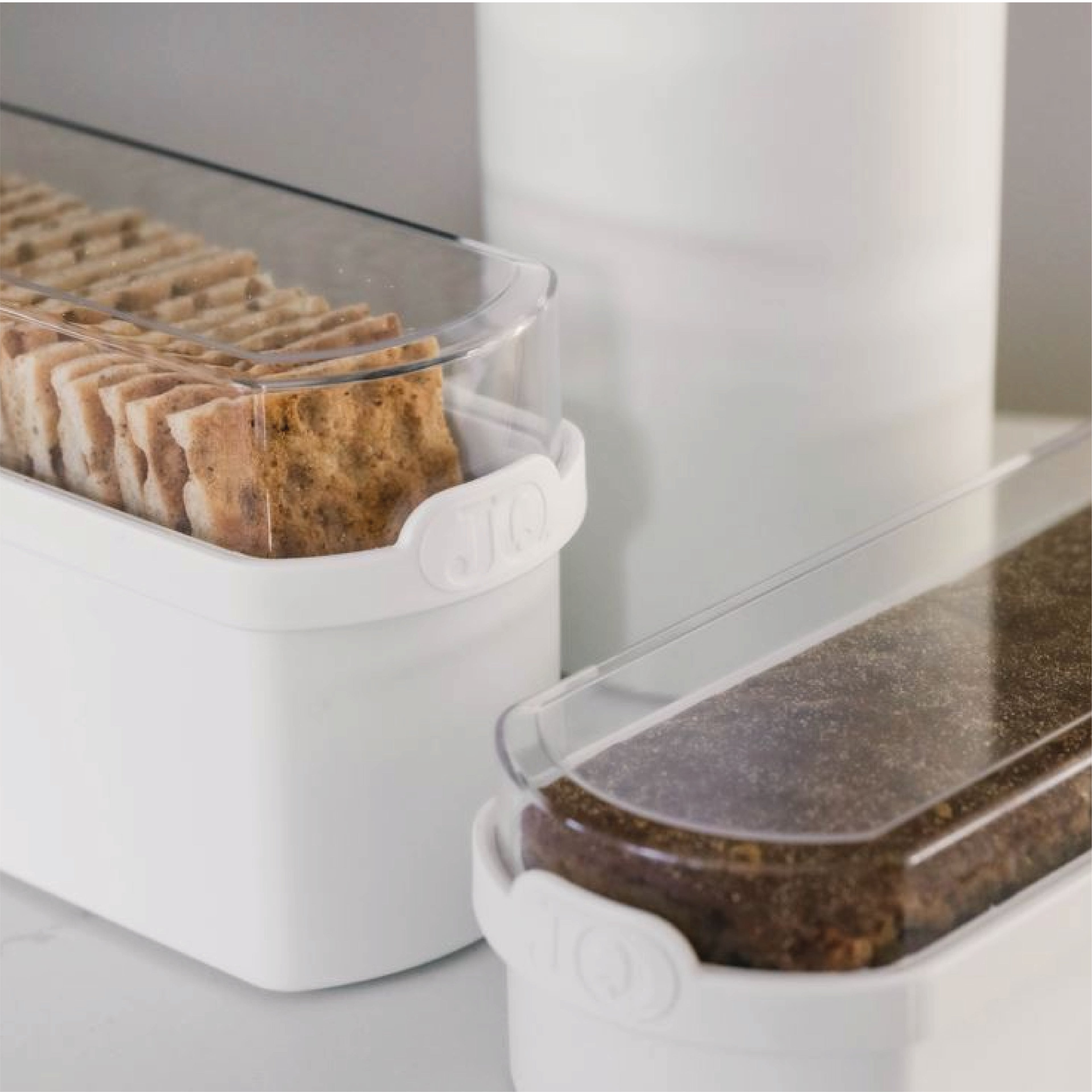 JQ Liv voordeelset 3 Stuks wit - Ontbijtkoek, beschuit en cracker bewaardoos