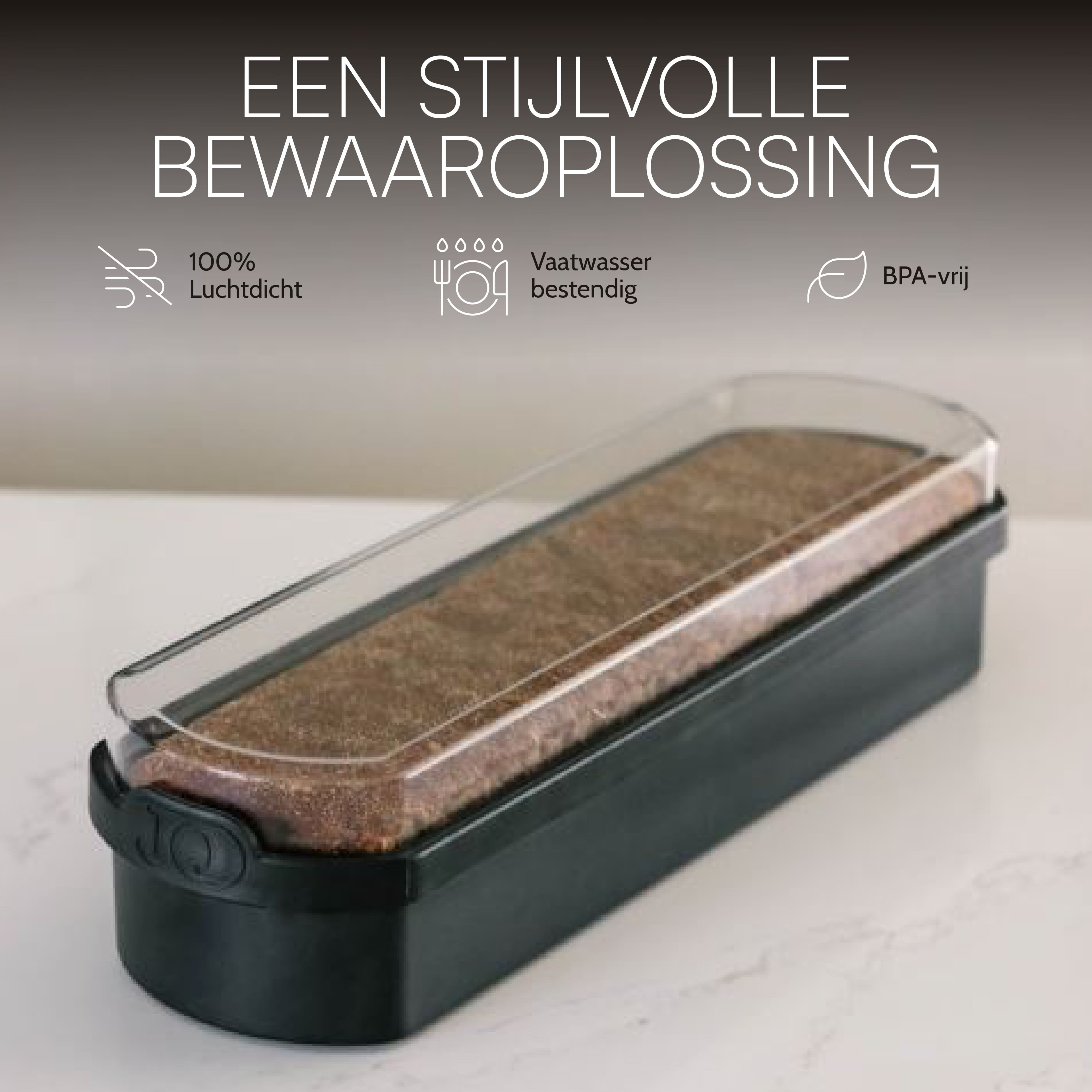 Ontbijtkoek bewaardoos zwart