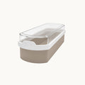 Ontbijtkoek bewaardoos beige/wit