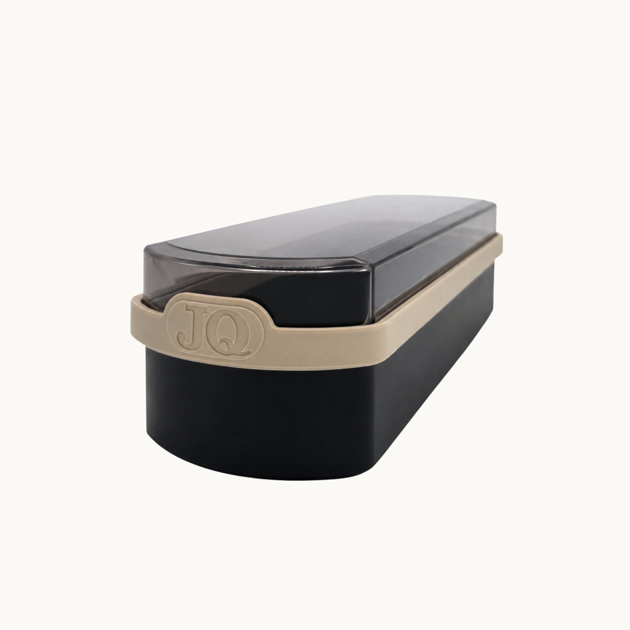 Ontbijtkoek bewaardoos zwart/beige met donkere deksel