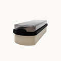 Ontbijtkoek bewaardoos beige/zwart met donkere deksel