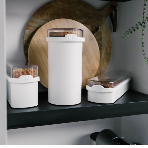 JQ Liv Voordeelset 3 Stuks Wit - Ontbijtkoek, beschuit en Cracker bewaardoos