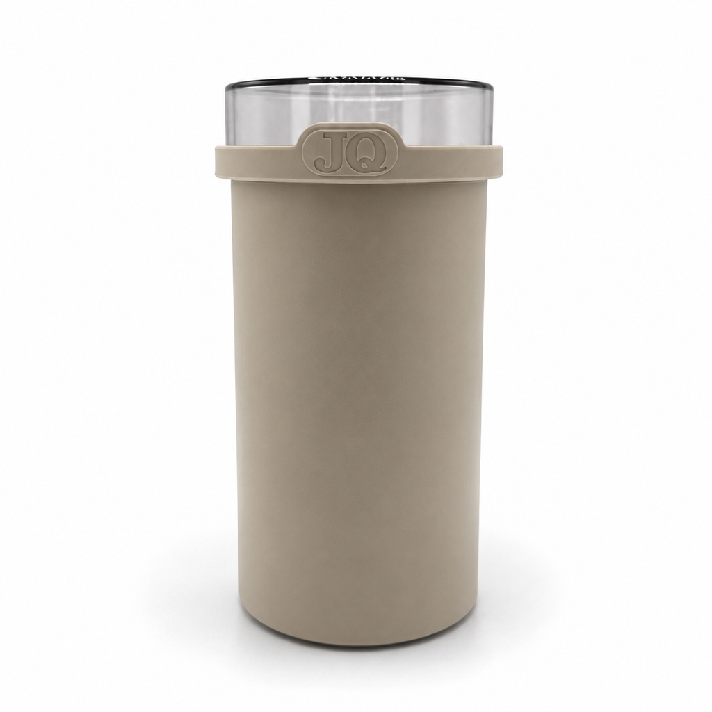 Beschuit bewaardoos beige met donkere deksel