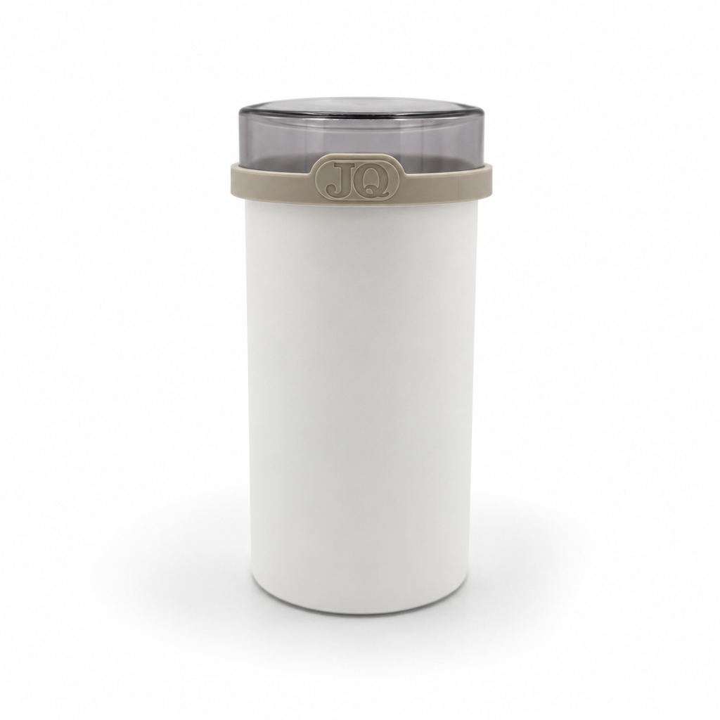 Beschuit bewaardoos wit/beige met donkere deksel
