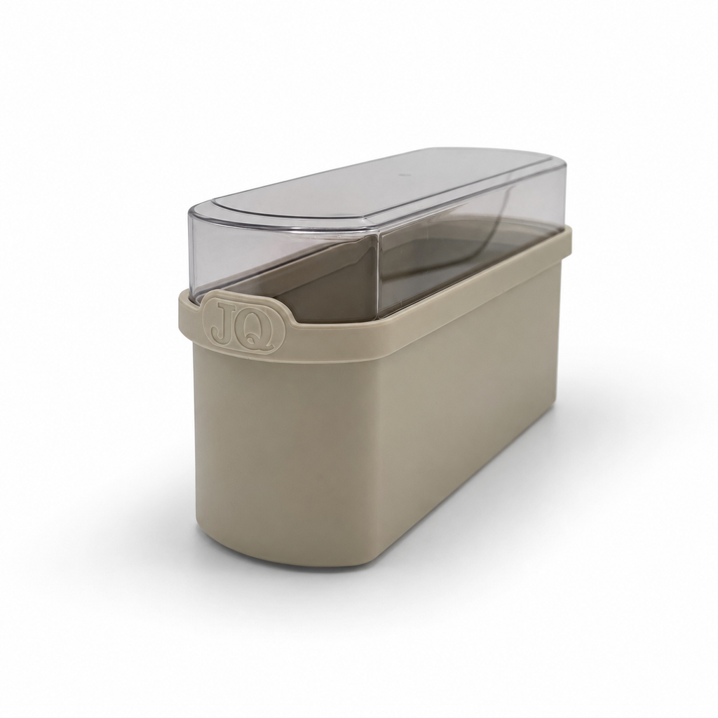 Cracker bewaardoos beige met donkere deksel