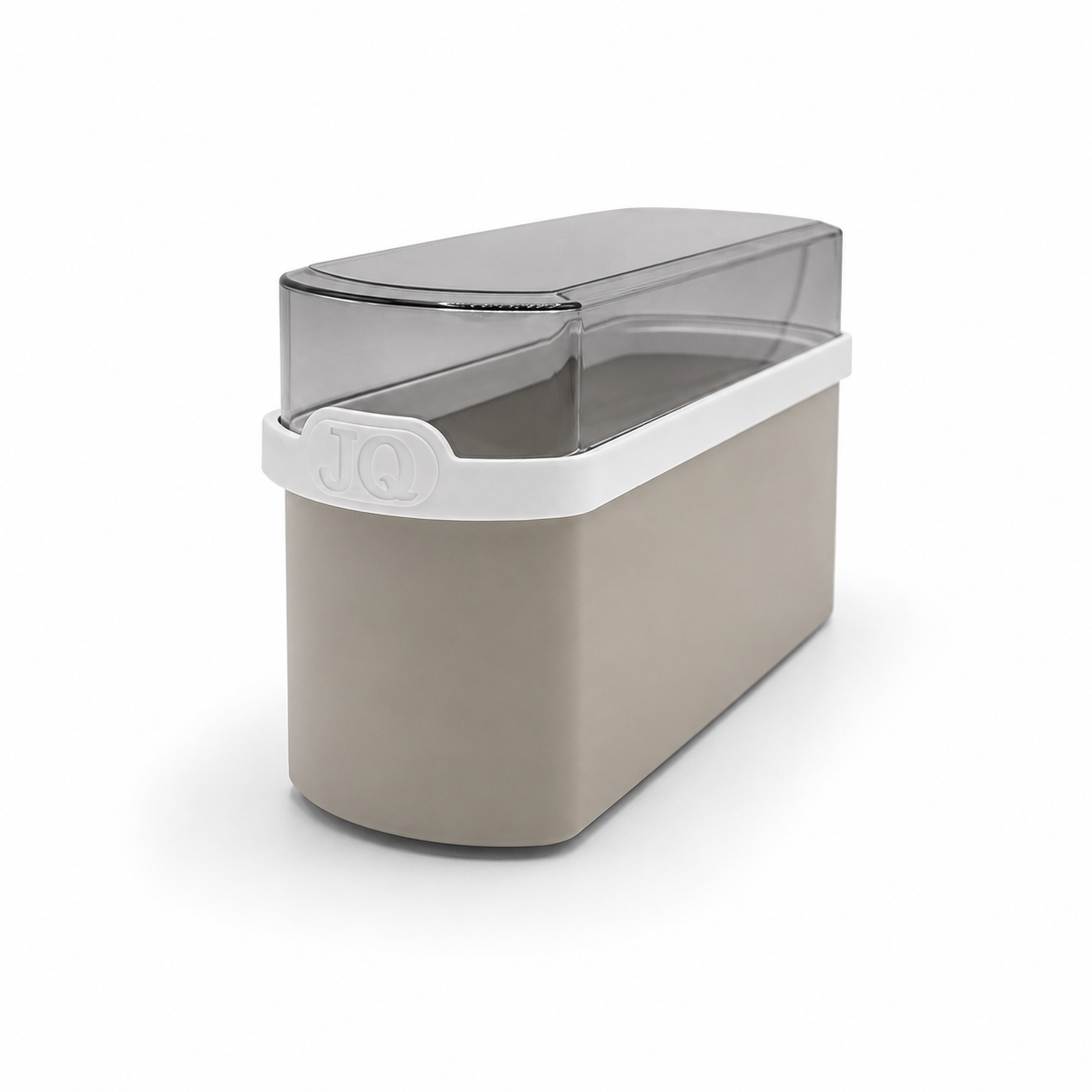 Cracker bewaardoos beige/wit met donkere deksel