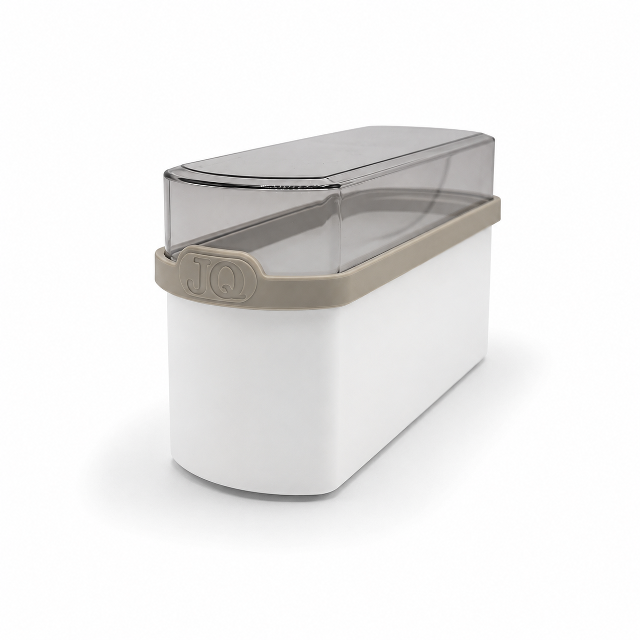 Cracker bewaardoos wit/beige met donkere deksel