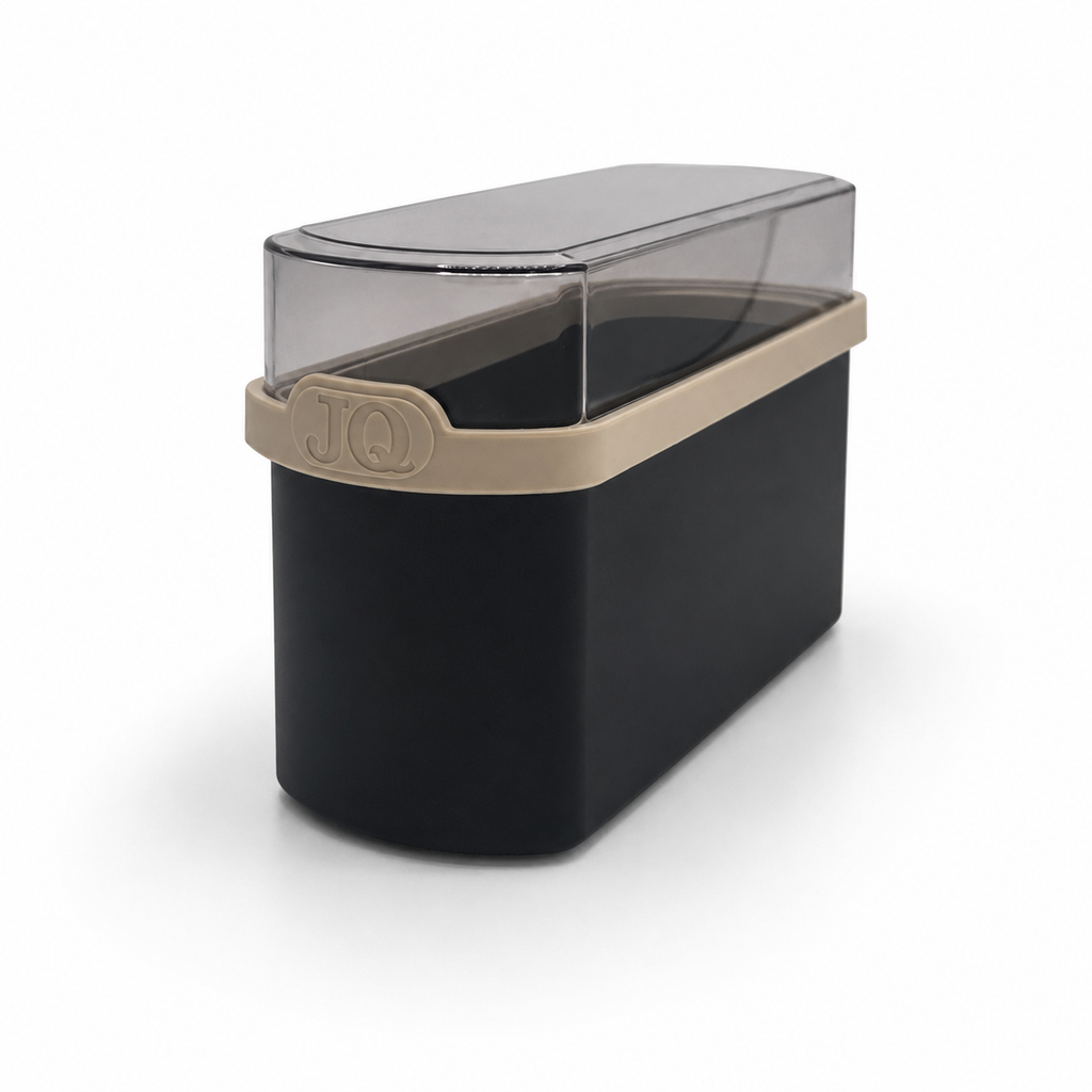 Cracker bewaardoos zwart/beige met donkere deksel