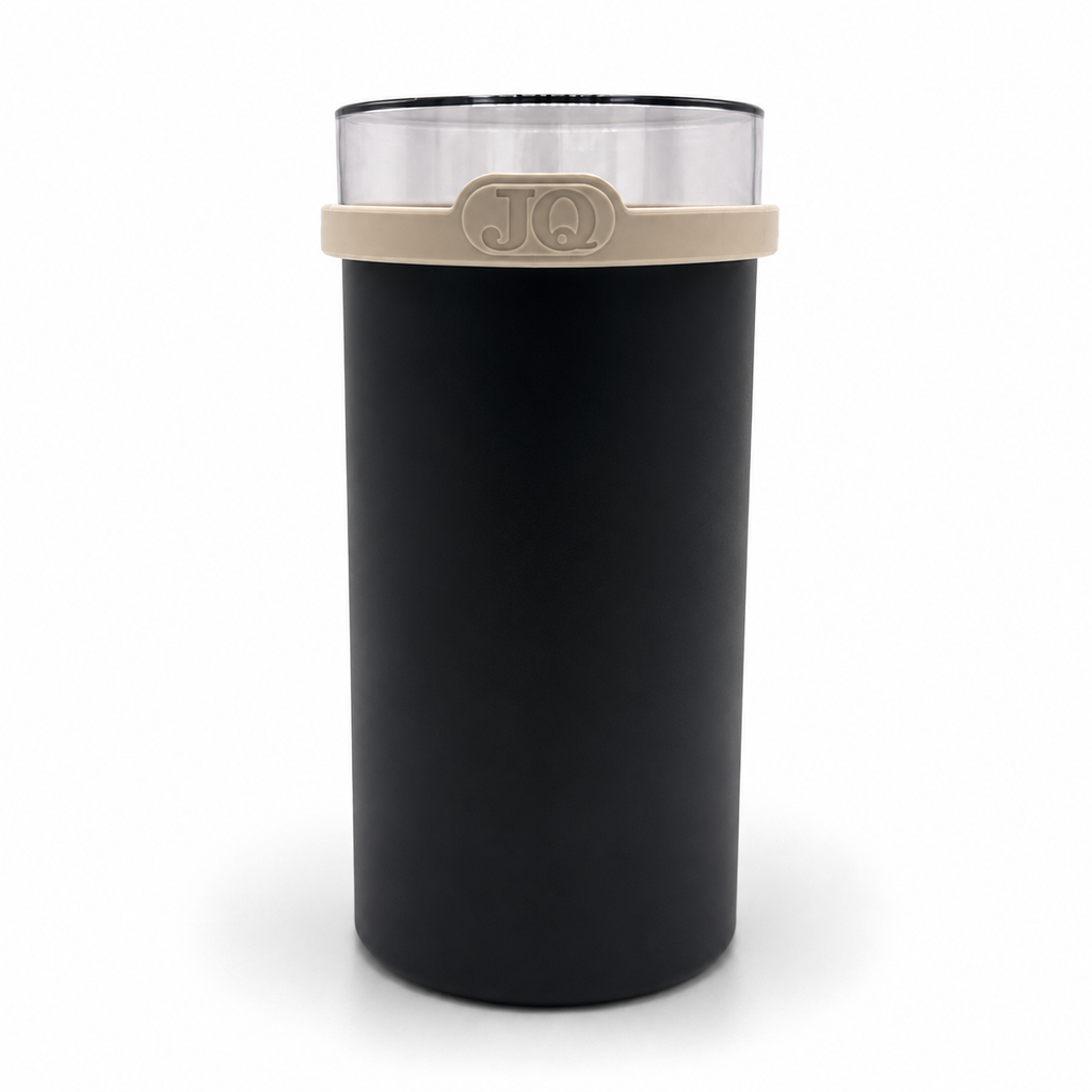 Beschuit bewaardoos zwart/beige met donkere deksel