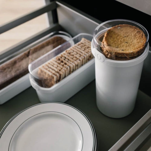 JQ Liv Voordeelset 3 Stuks Wit - Ontbijtkoek, beschuit en Cracker bewaardoos