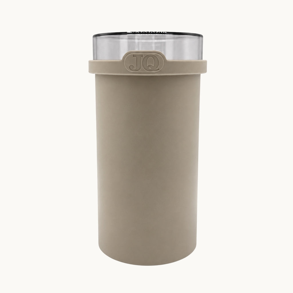 Beschuit bewaardoos beige met donkere deksel