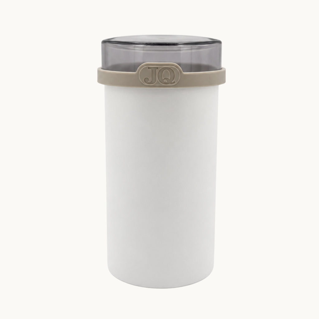 Beschuit bewaardoos wit/beige met donkere deksel