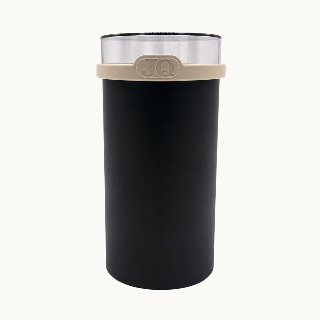 Beschuit bewaardoos zwart/beige met donkere deksel